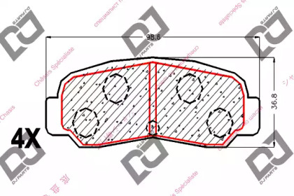 Комплект тормозных колодок BP1780 DJ PARTS